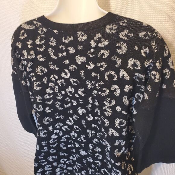 Armani Exchange A|X Womens 3/4 Sleeve Cheetah Print Sweater Sz XS Chic City - Picture 6 of 6